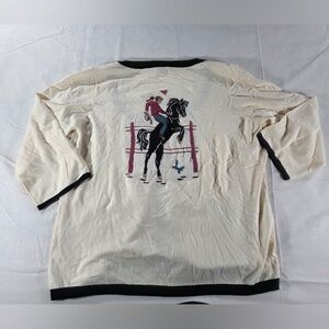 Unique Vintage Cream and Black Cowgirl Cardigan 4X/5X NWOT